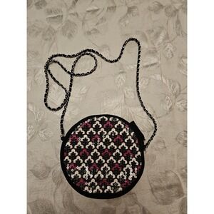 Vera Bradley Bag Canterberry Pink Black Sequin Crossbody Evening Maximalist